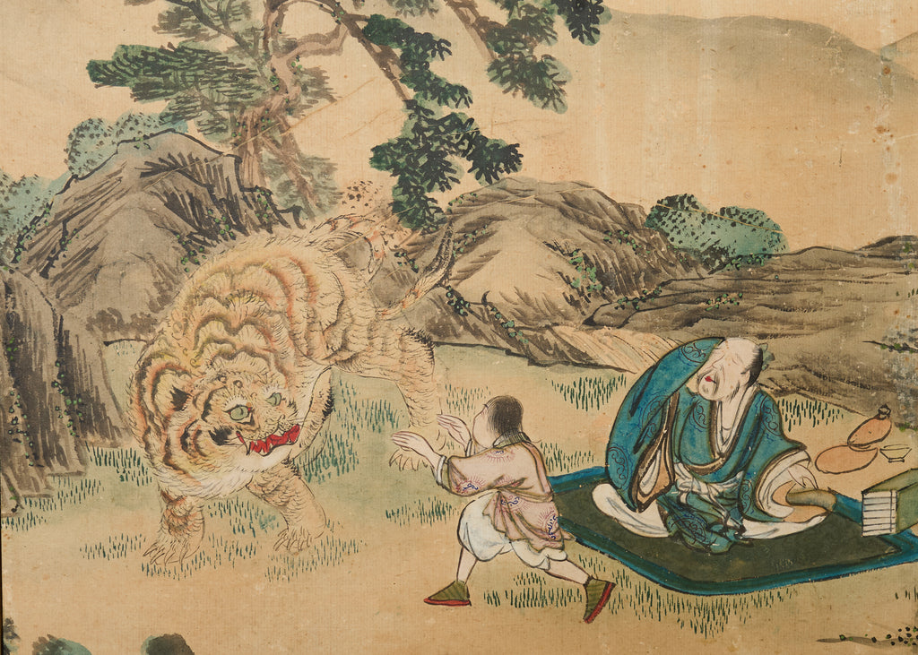 Japanese Edo Four Panel Screen Paragons of Filial Piety