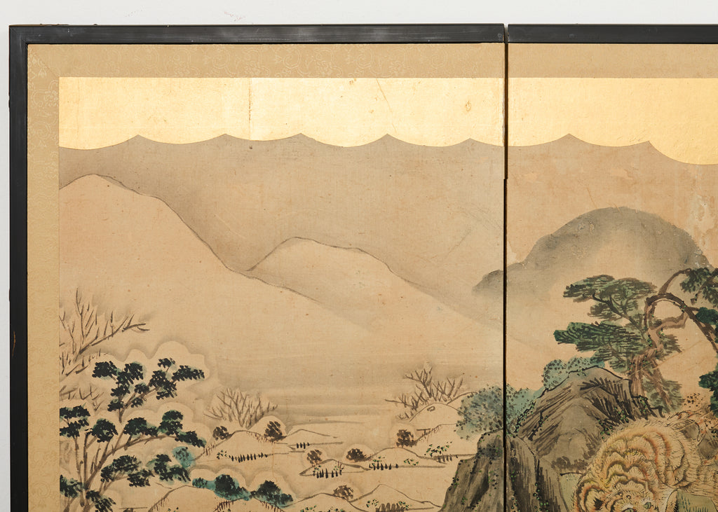 Japanese Edo Four Panel Screen Paragons of Filial Piety