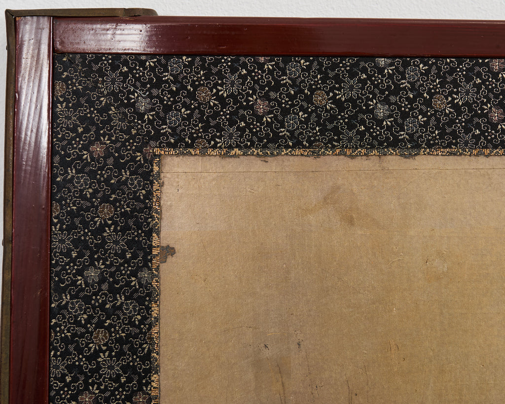 Japanese Kano School Four Panel Screen Birds and Owl