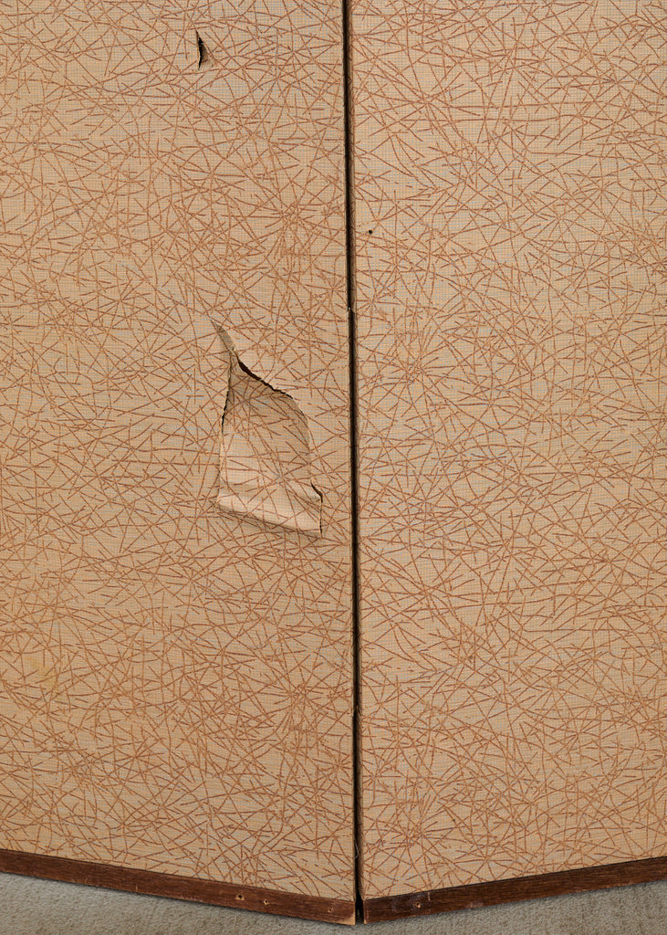 Japanese Showa Four Panel Screen Fruiting Pomegranate Tree