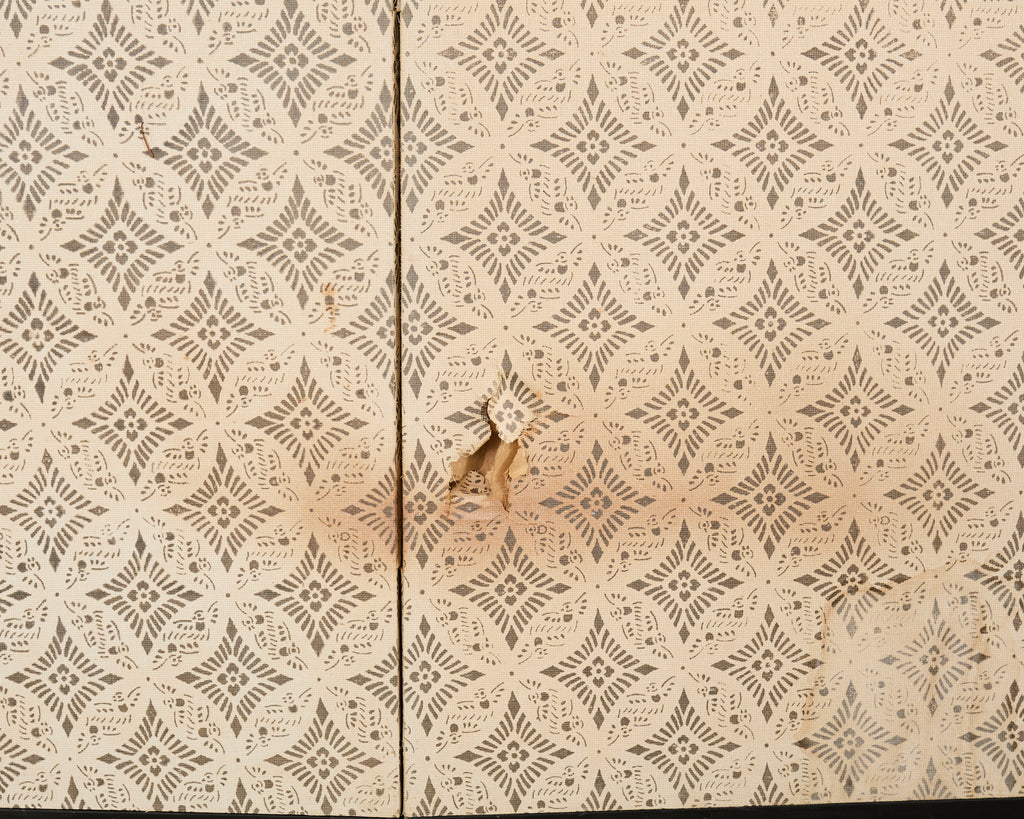 Japanese Showa Four Panel Screen Quail Amid Autumn Grasses