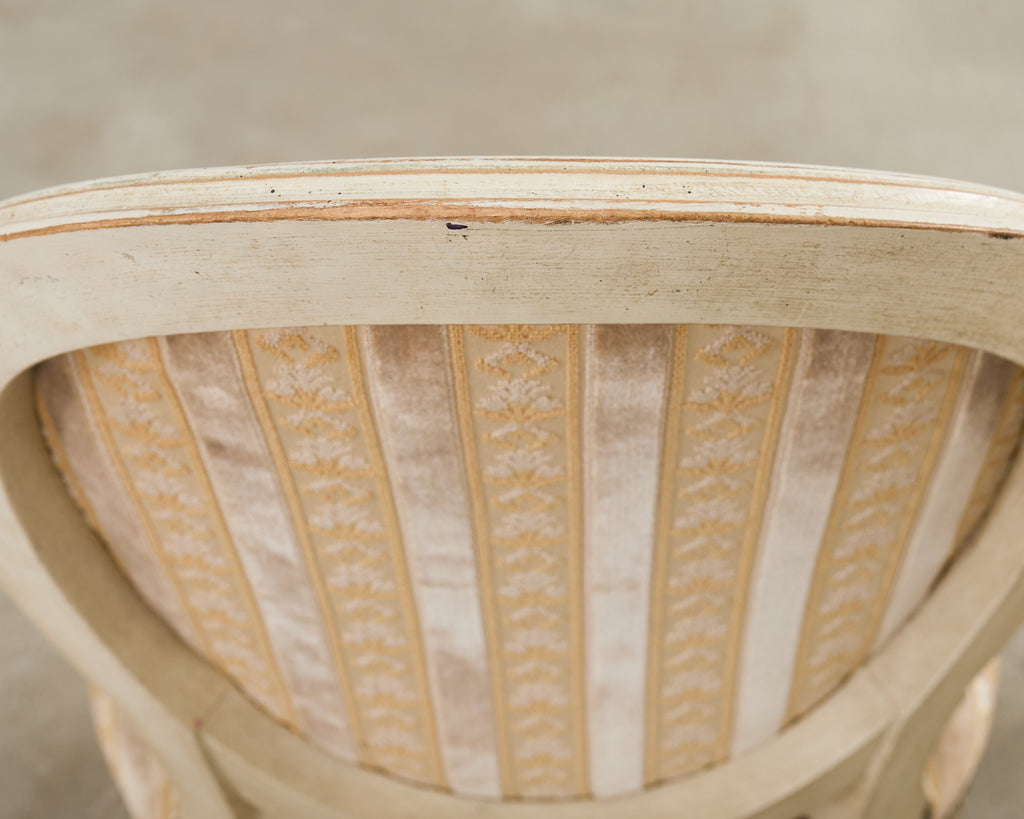 Set of Four French Louis XVI Style Painted Dining Chairs