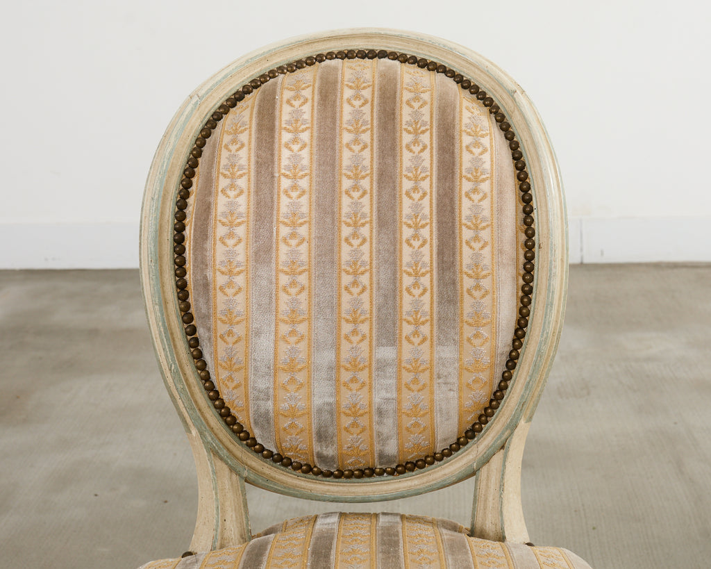 Set of Four French Louis XVI Style Painted Dining Chairs