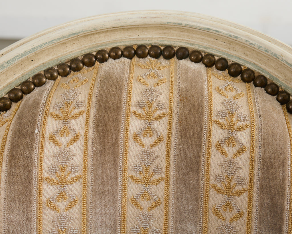 Set of Four French Louis XVI Style Painted Dining Chairs