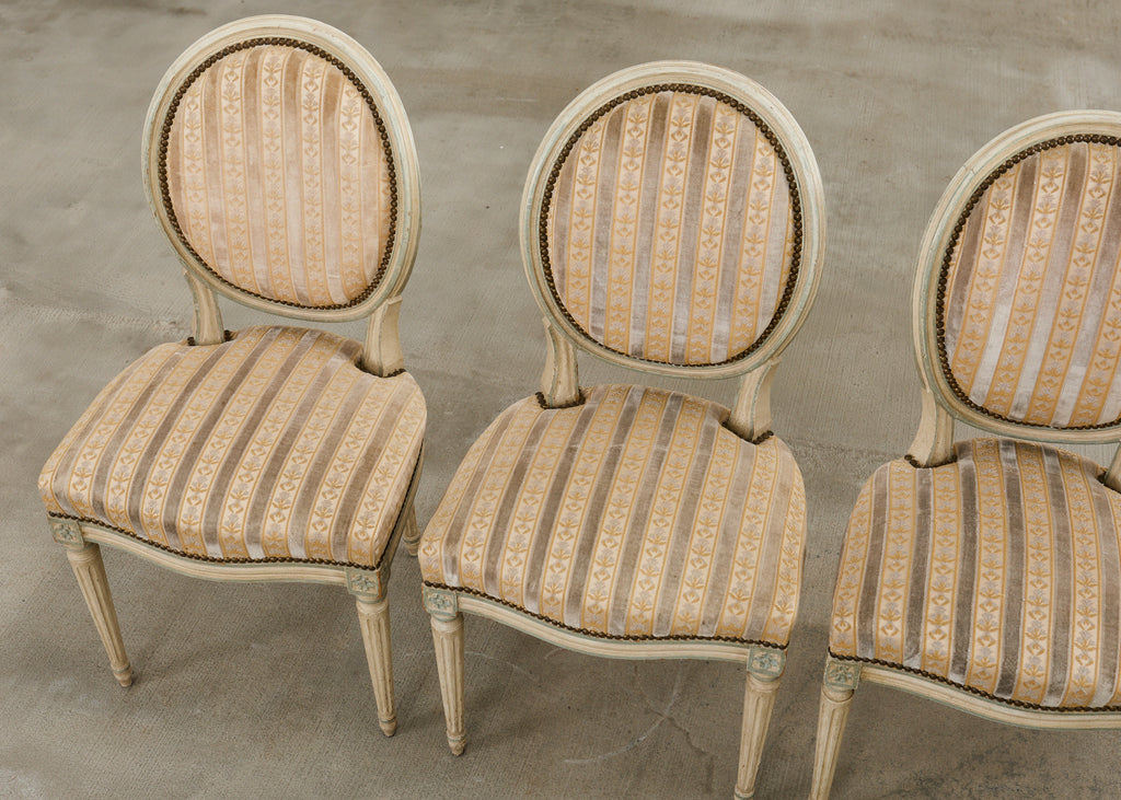 Set of Four French Louis XVI Style Painted Dining Chairs