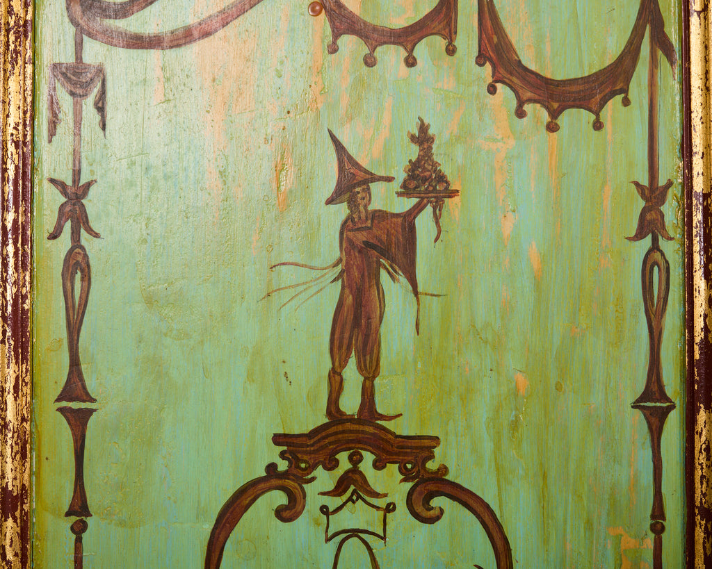 Set of Four Italian Chinoiserie Painted Wood Panels