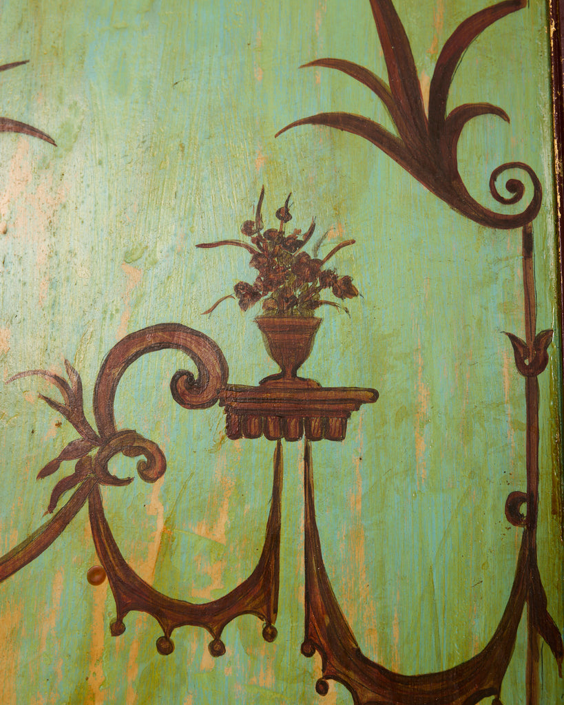 Set of Four Italian Chinoiserie Painted Wood Panels