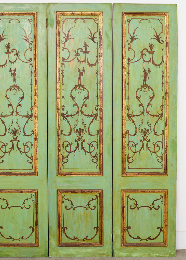 Set of Four Italian Chinoiserie Painted Wood Panels