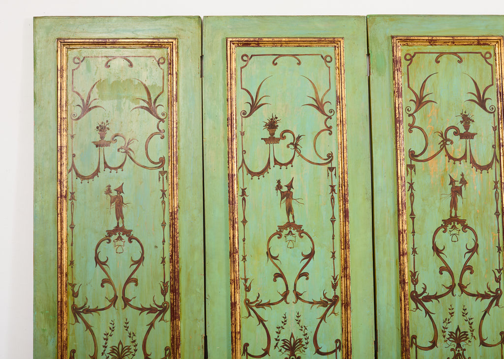 Set of Four Italian Chinoiserie Painted Wood Panels