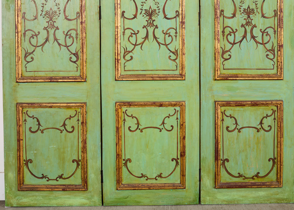 Set of Four Italian Chinoiserie Painted Wood Panels