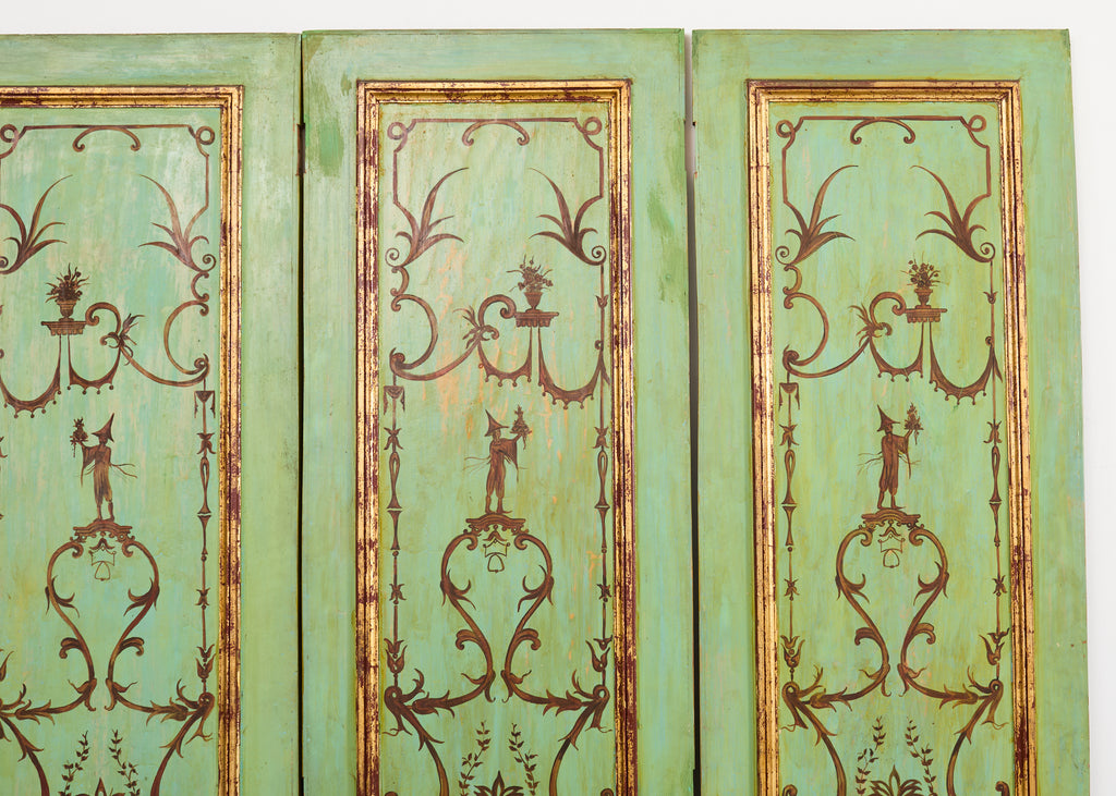 Set of Four Italian Chinoiserie Painted Wood Panels