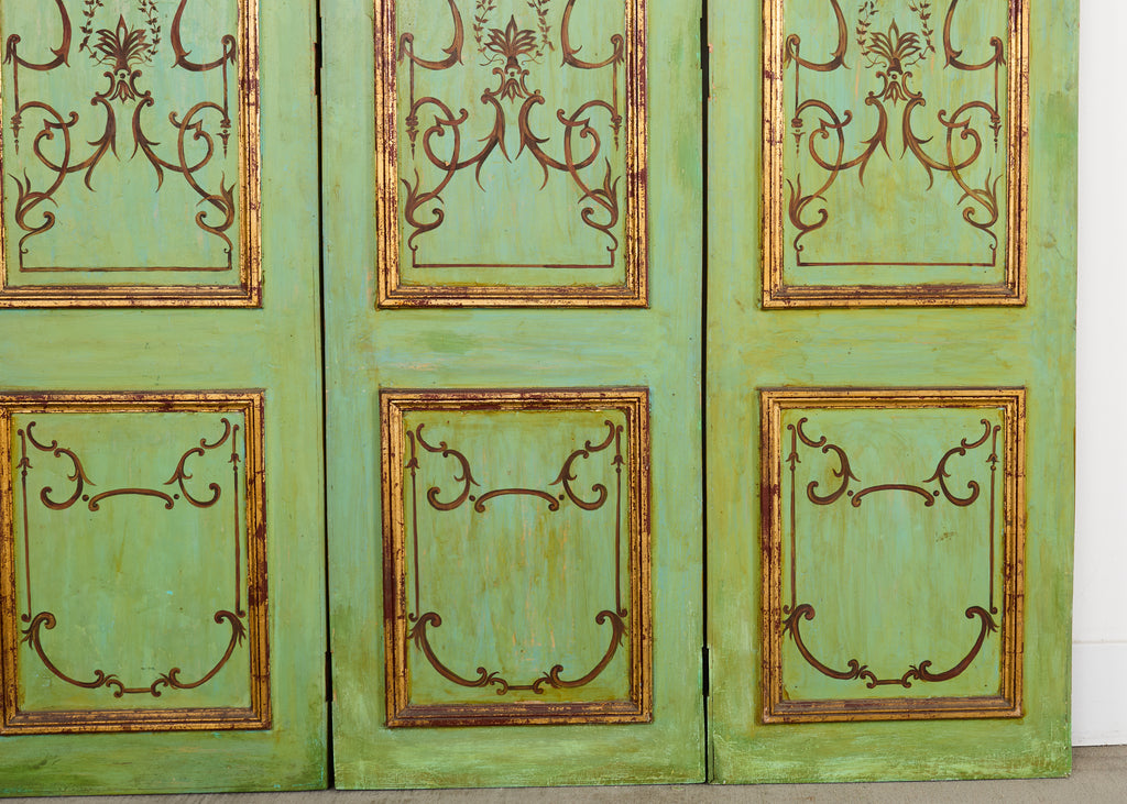 Set of Four Italian Chinoiserie Painted Wood Panels