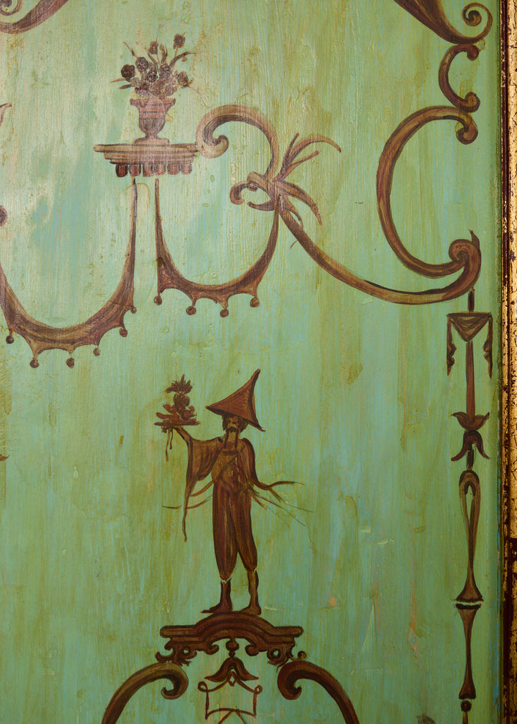 Set of Four Italian Chinoiserie Painted Wood Panels