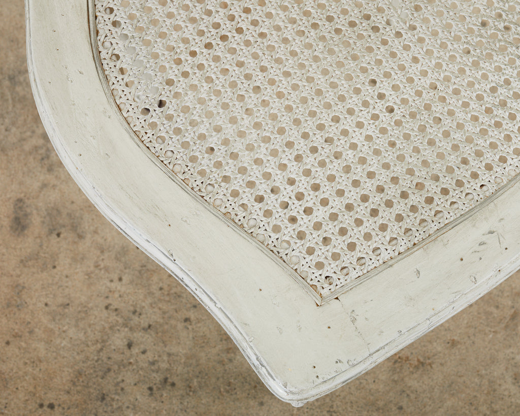 Set of Six French Provincial Style Painted Cane Dining Chairs