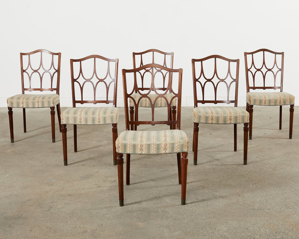 Set of Six Billy Haines Style Midcentury Dining Chairs