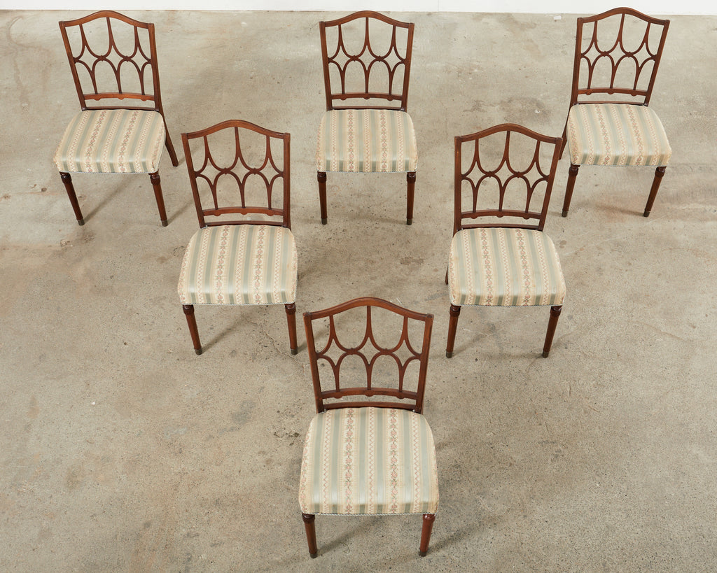 Set of Six Billy Haines Style Midcentury Dining Chairs