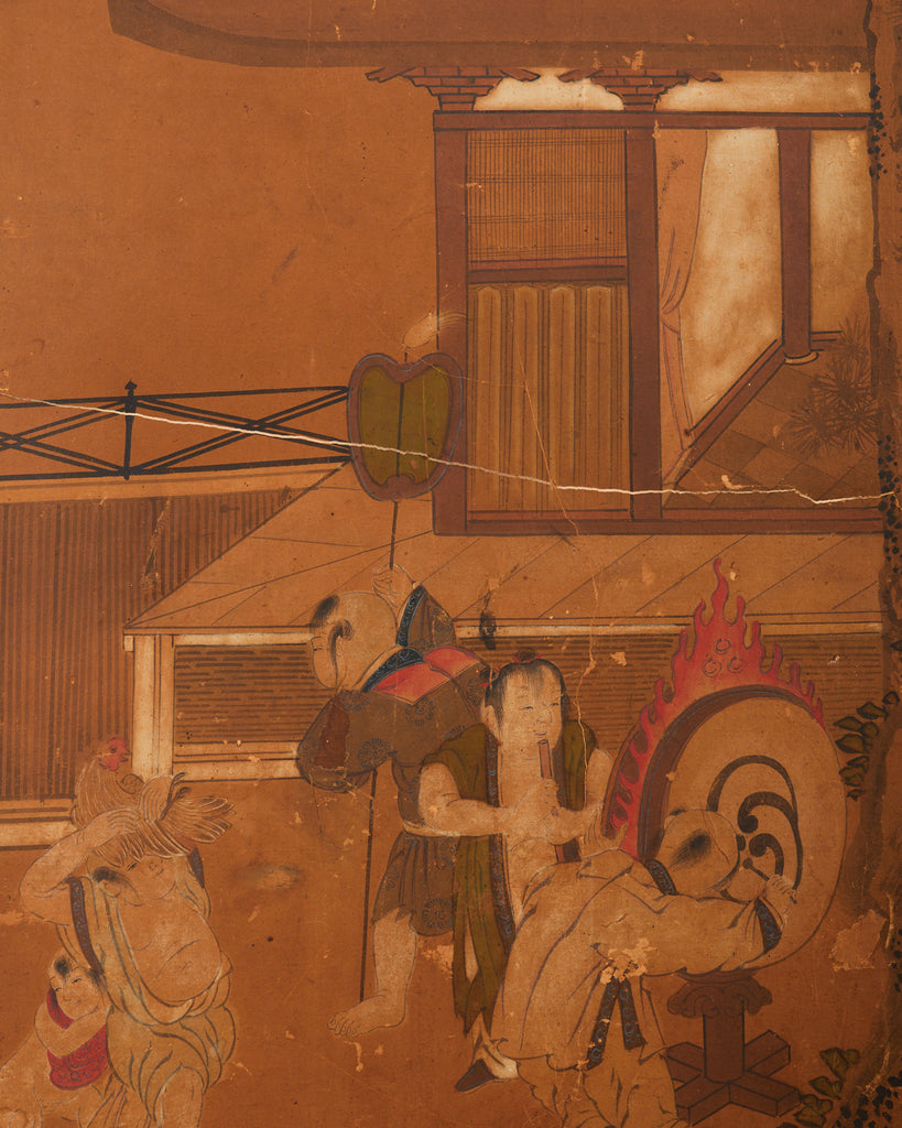 Japanese Edo Six Panel Screen Chinese Children at Play