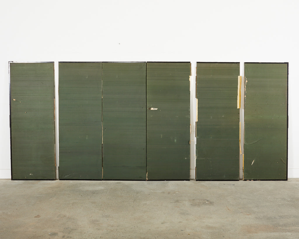 Japanese Meiji Six Panel Screen Kano School Bird Waterscape