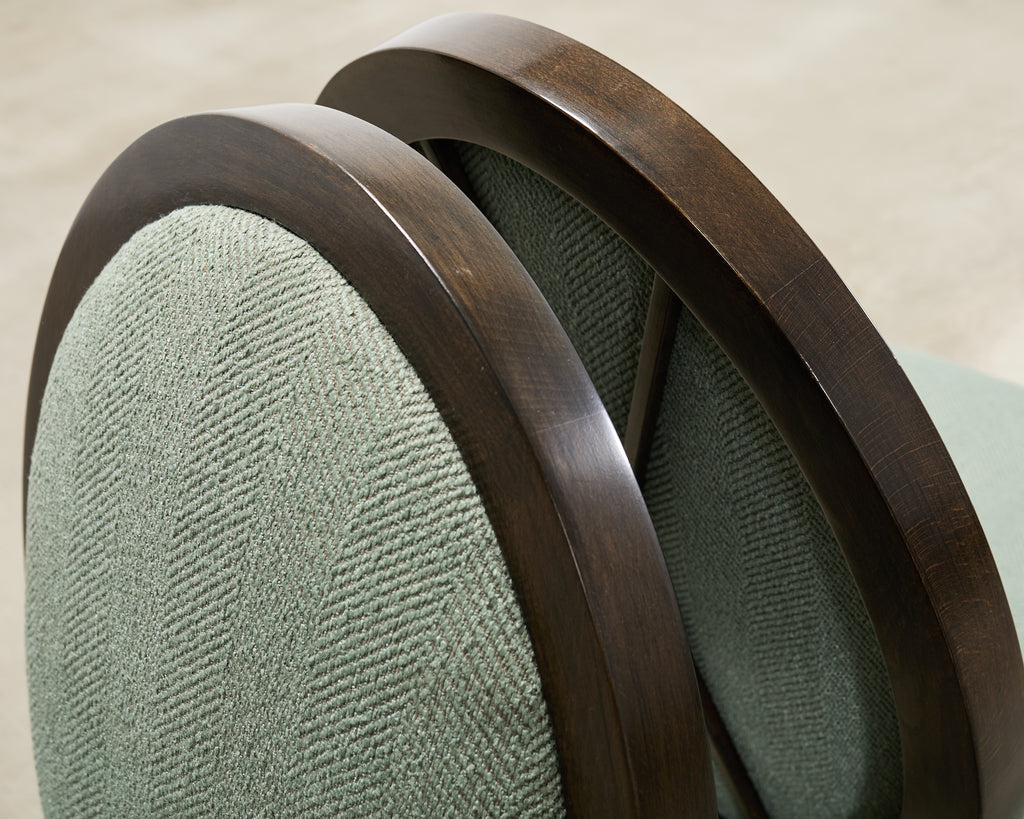 Set of Six Barbara Barry for Baker Oval X-Back Dining Chairs