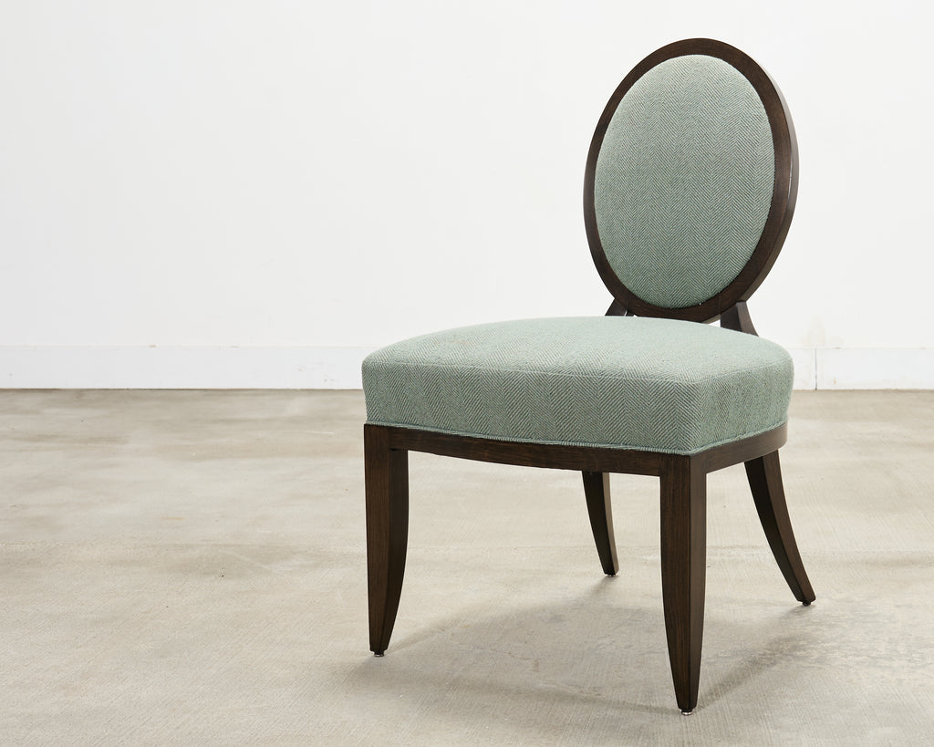 Set of Six Barbara Barry for Baker Oval X-Back Dining Chairs