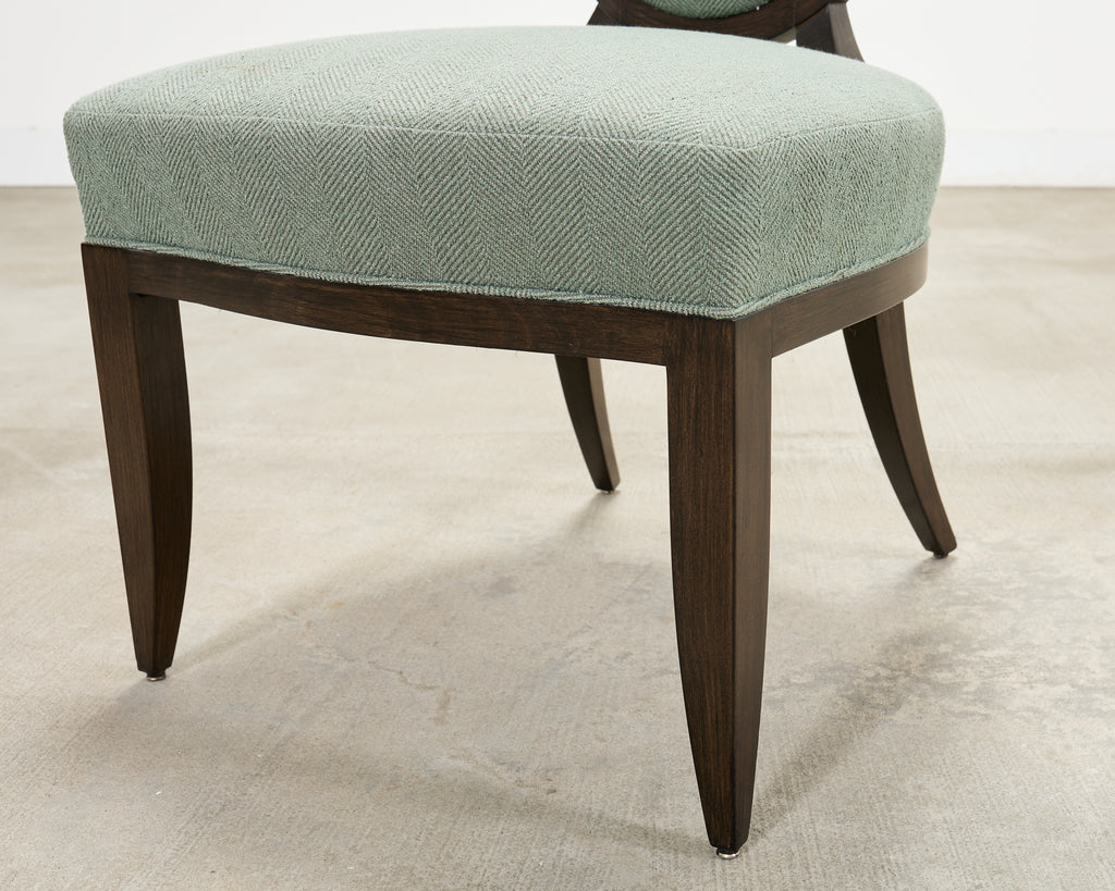 Set of Six Barbara Barry for Baker Oval X-Back Dining Chairs