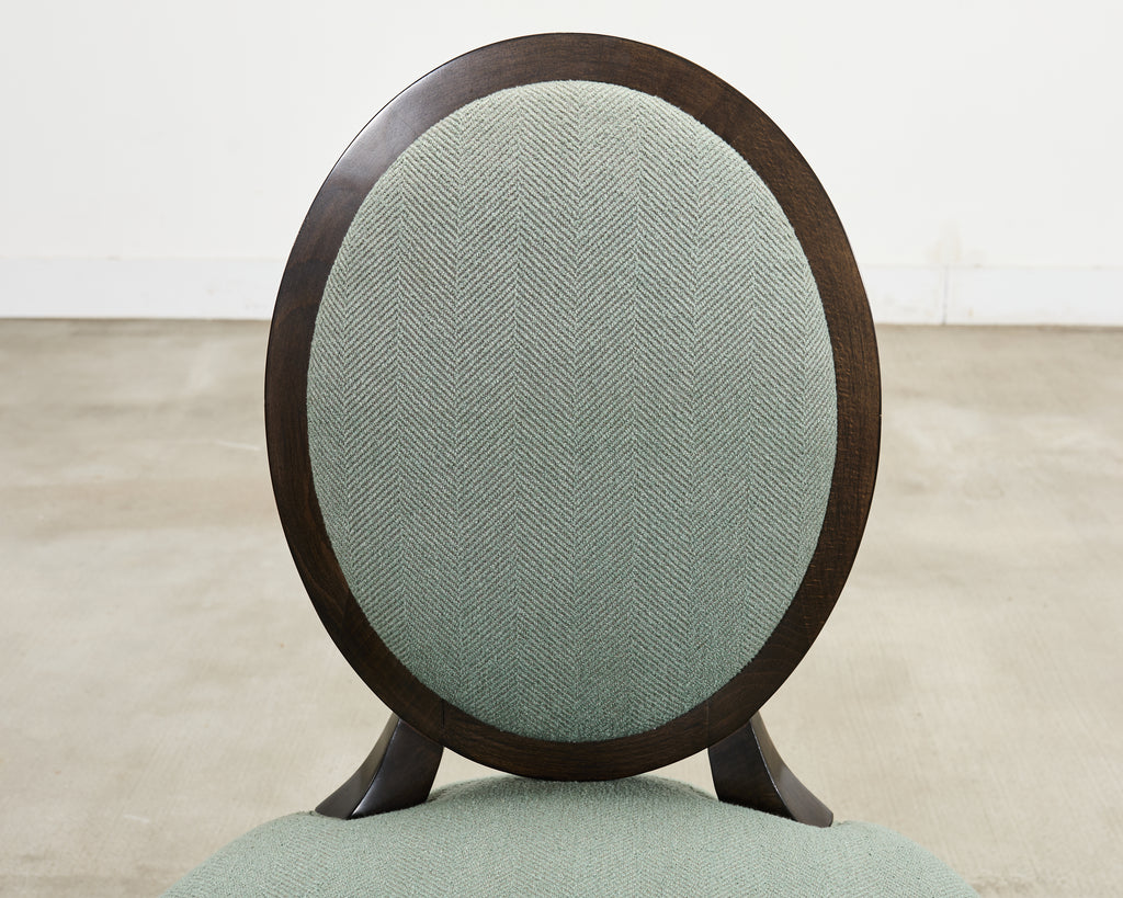 Set of Six Barbara Barry for Baker Oval X-Back Dining Chairs