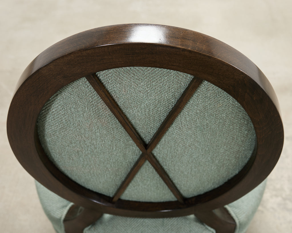 Set of Six Barbara Barry for Baker Oval X-Back Dining Chairs