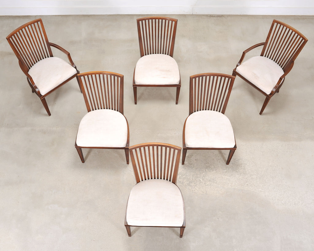 Set of Six Barbara Barry for Baker Spindle Back Dining Chairs