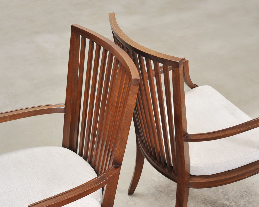Set of Six Barbara Barry for Baker Spindle Back Dining Chairs