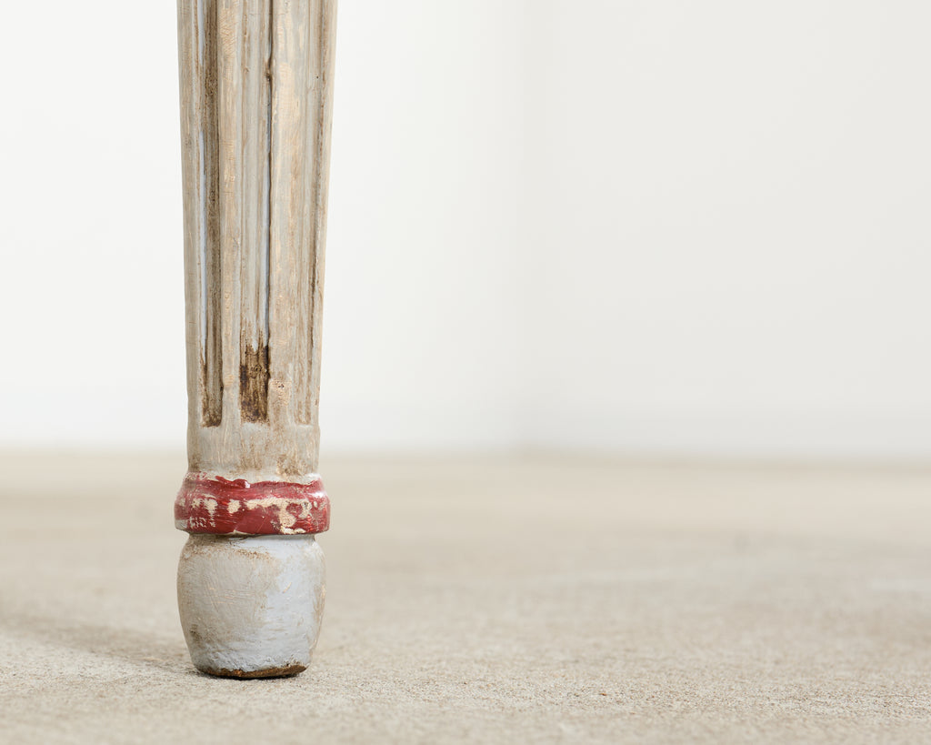 Set of Six Swedish Gustavian Style Painted Cane Dining Chairs