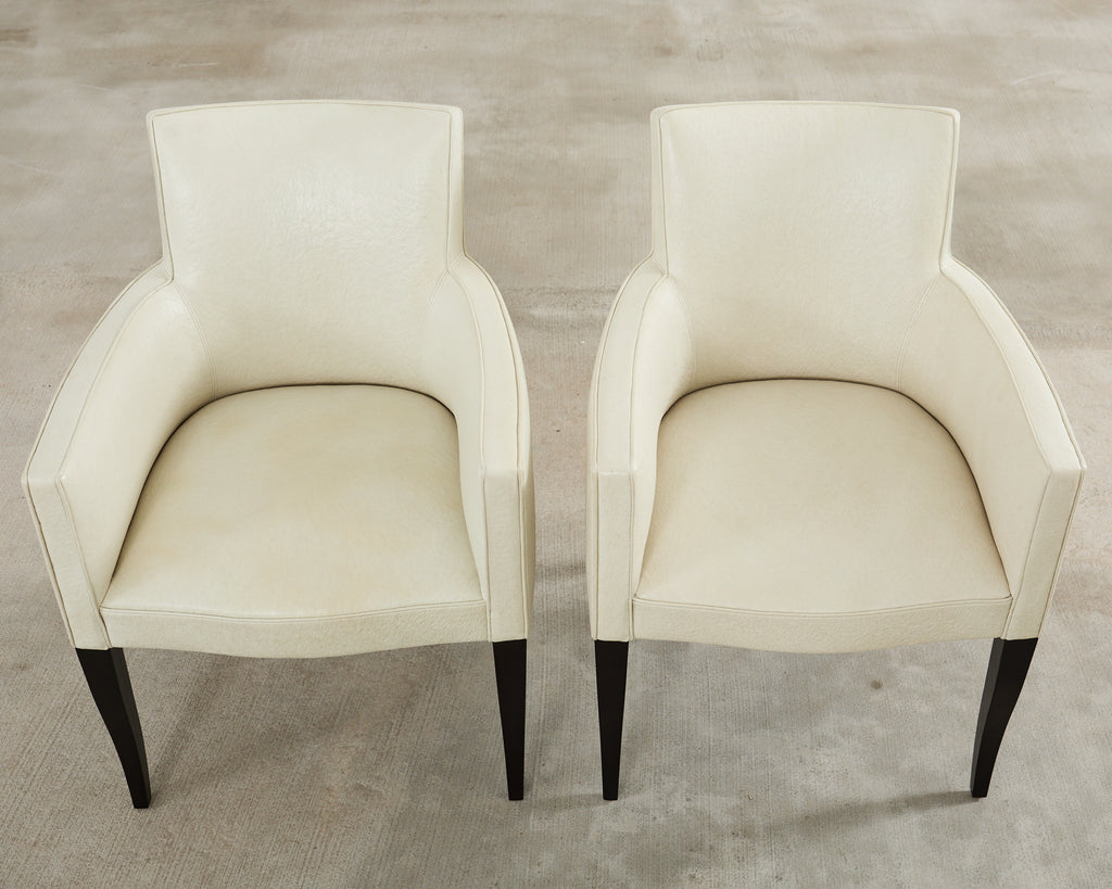 Set of Six John Hutton for Holly Hunt Leather Dining Chairs
