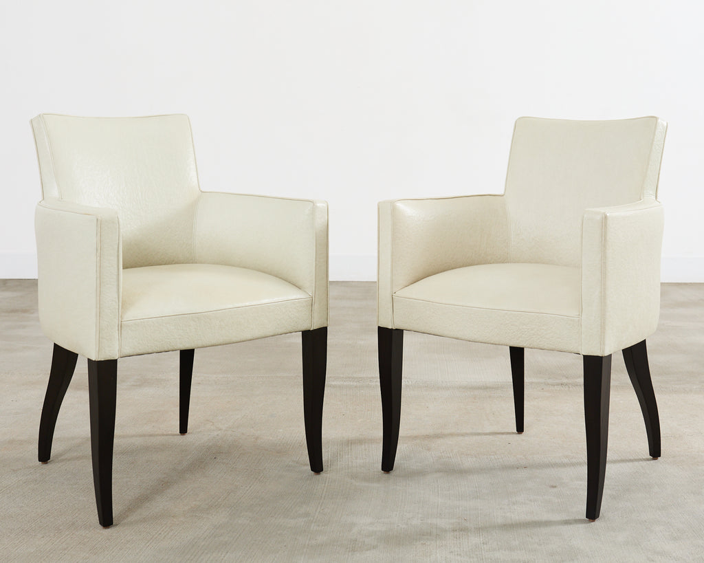 Set of Six John Hutton for Holly Hunt Leather Dining Chairs