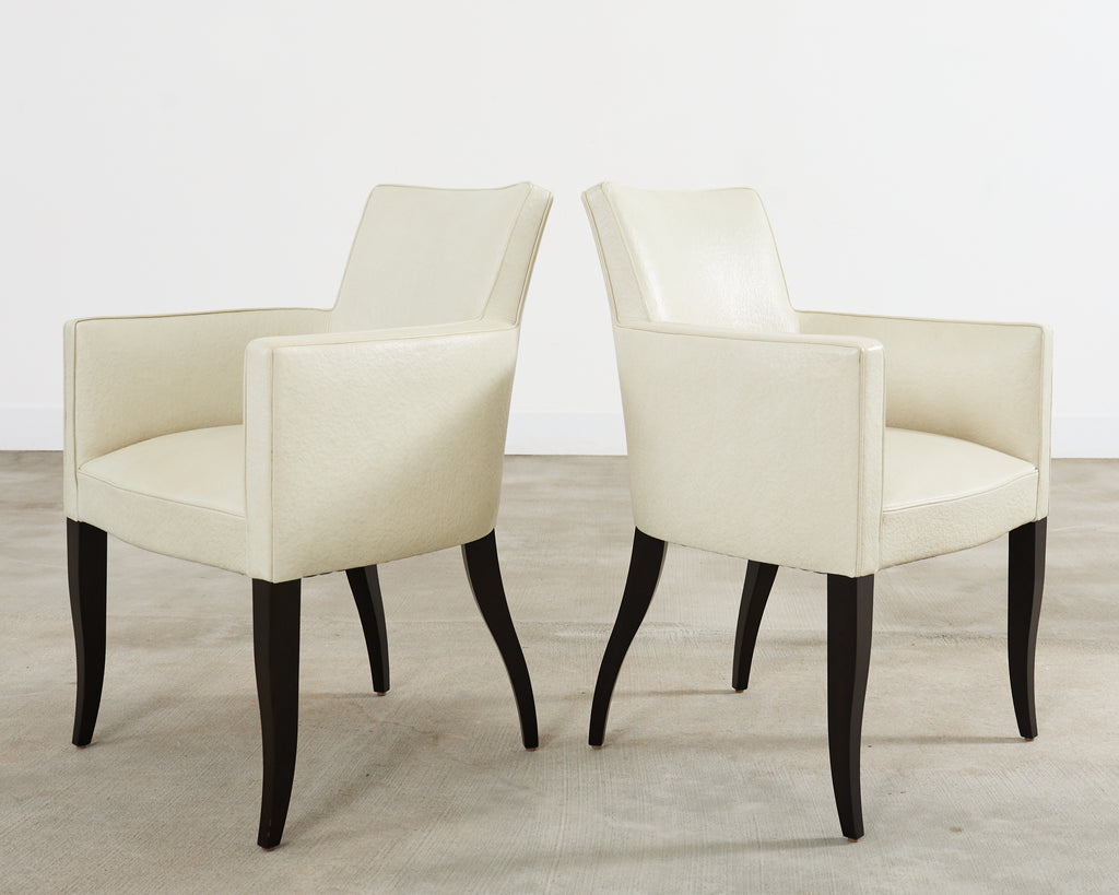 Set of Six John Hutton for Holly Hunt Leather Dining Chairs