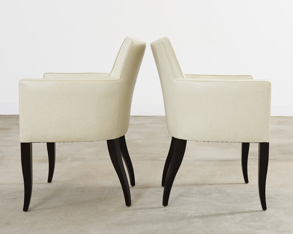 Set of Six John Hutton for Holly Hunt Leather Dining Chairs