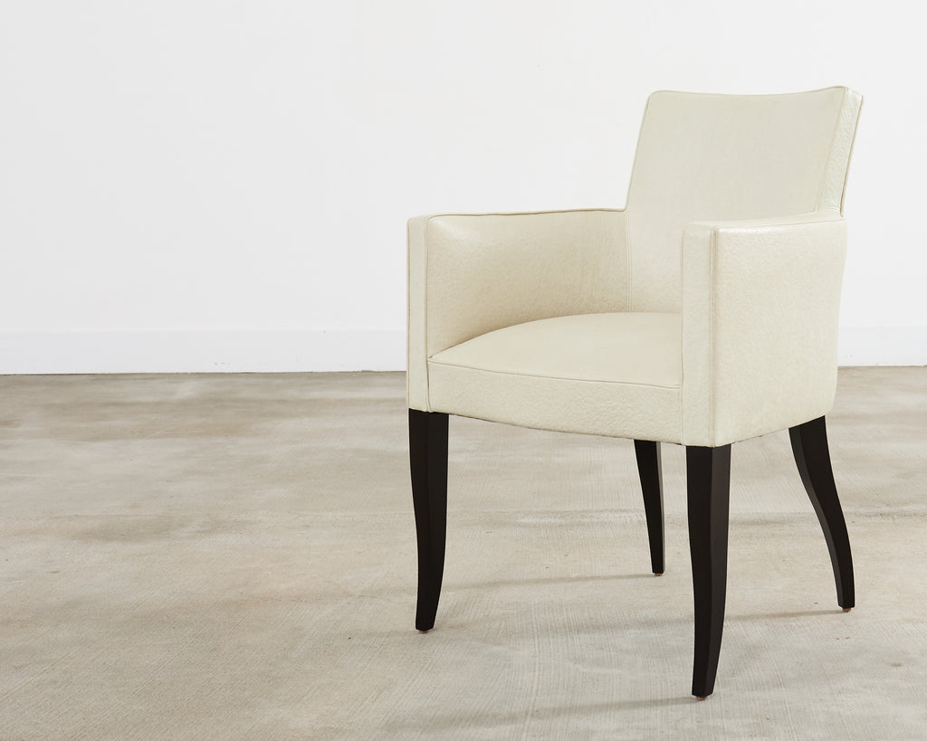 Set of Six John Hutton for Holly Hunt Leather Dining Chairs