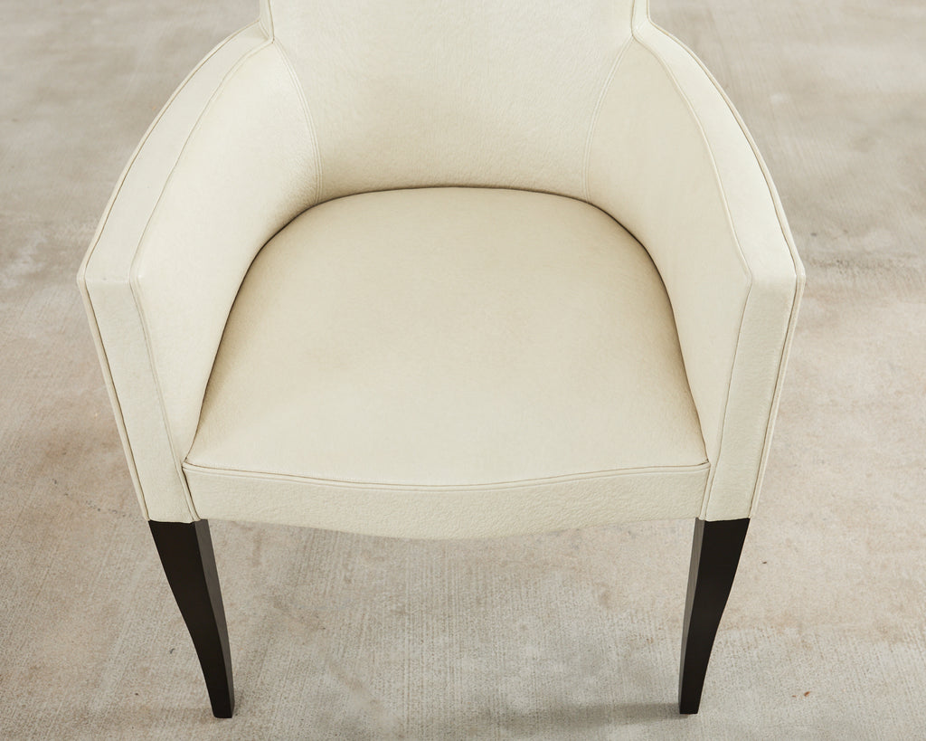 Set of Six John Hutton for Holly Hunt Leather Dining Chairs