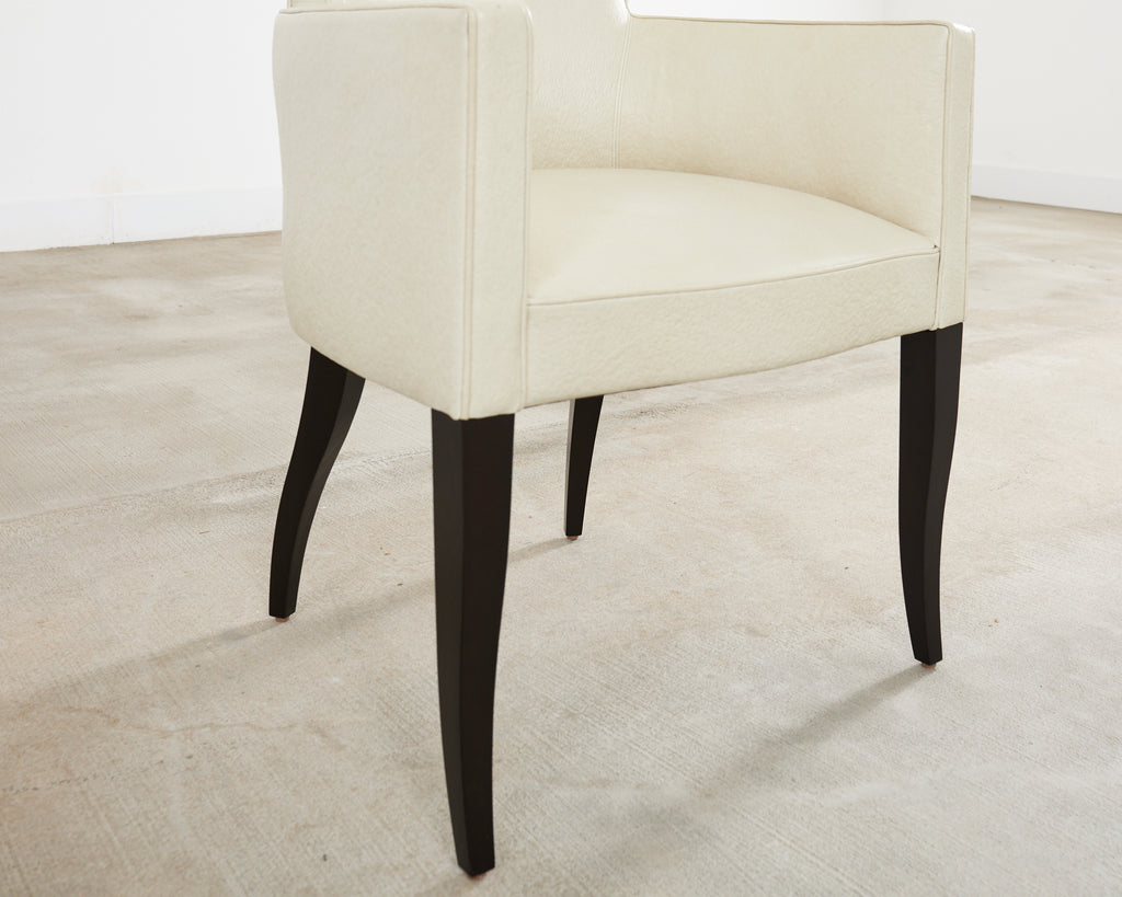 Set of Six John Hutton for Holly Hunt Leather Dining Chairs