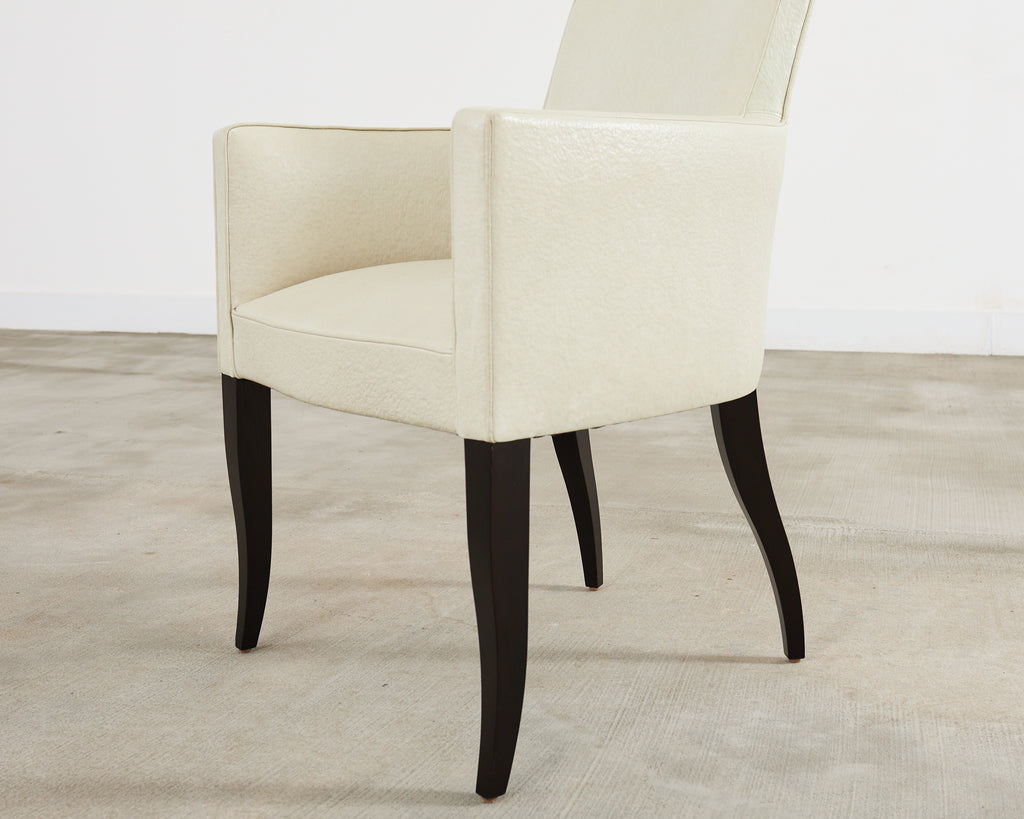 Set of Six John Hutton for Holly Hunt Leather Dining Chairs