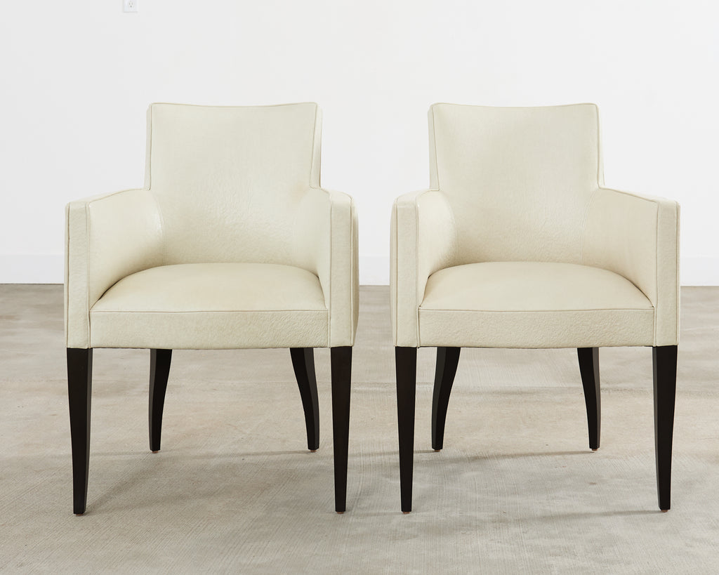 Set of Six John Hutton for Holly Hunt Leather Dining Chairs