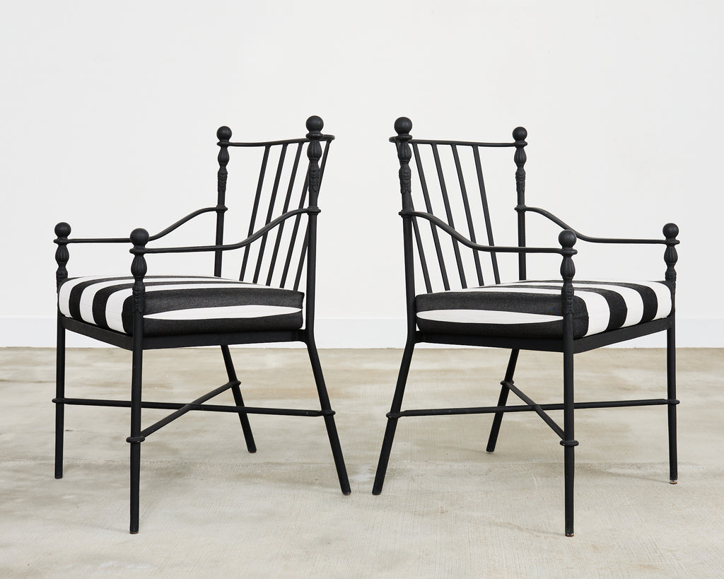 Set of Six Michael Taylor Montecito Garden Dining Armchairs