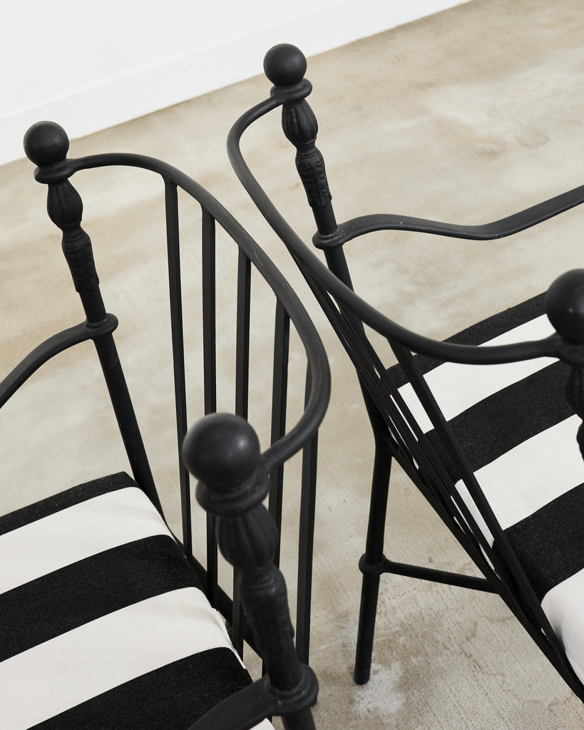 Set of Six Michael Taylor Montecito Garden Dining Armchairs