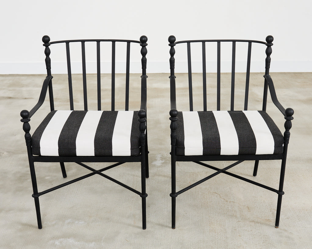 Set of Six Michael Taylor Montecito Garden Dining Armchairs