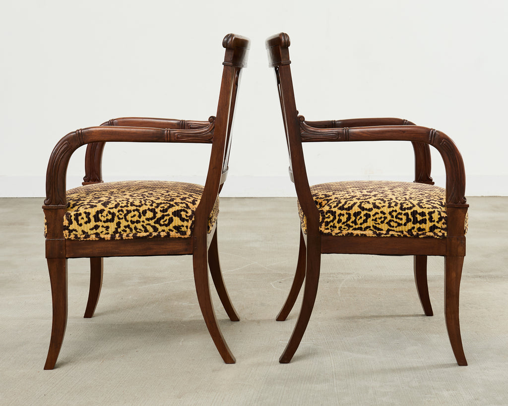 Set of Six English Regency Style Anglo-Indian Dining Chairs