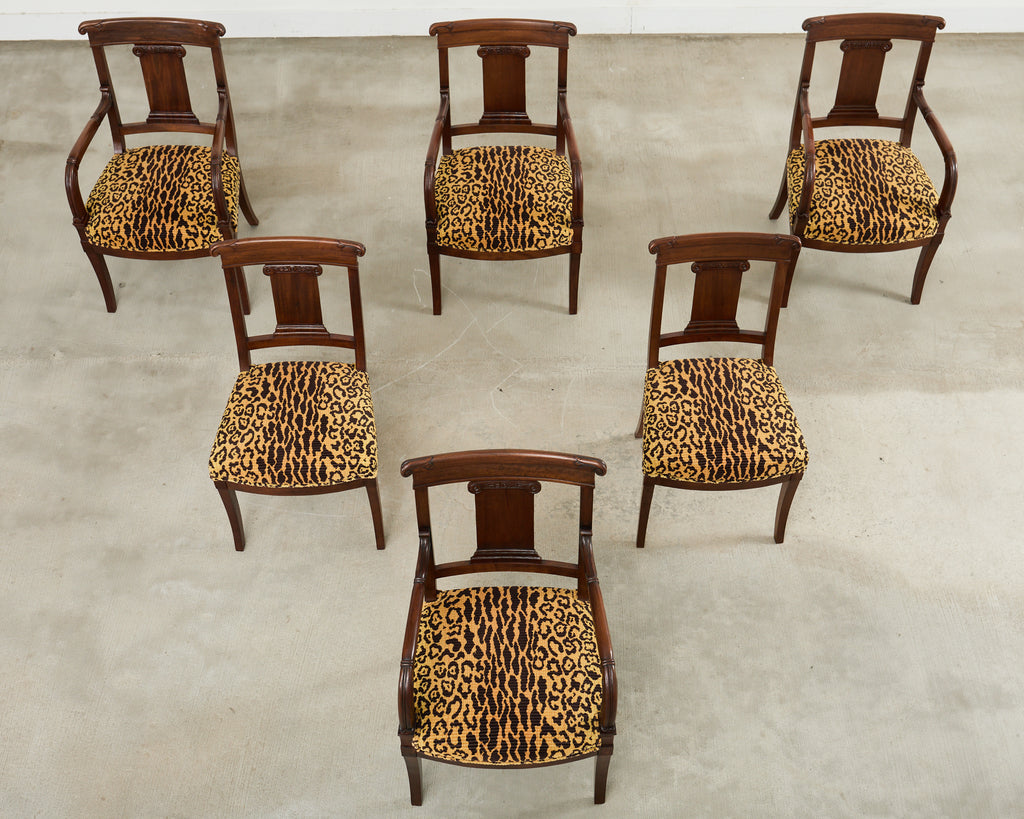 Set of Six English Regency Style Anglo-Indian Dining Chairs