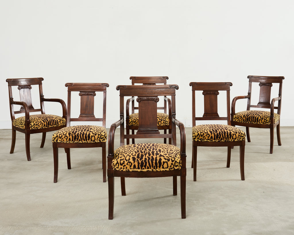Set of Six English Regency Style Anglo-Indian Dining Chairs