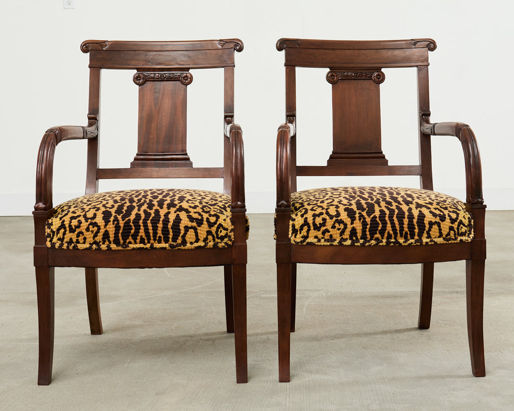 Set of Six English Regency Style Anglo-Indian Dining Chairs