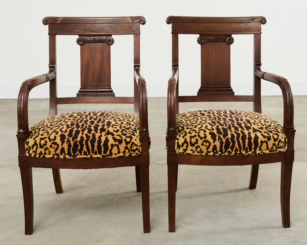 Set of Six English Regency Style Anglo-Indian Dining Chairs