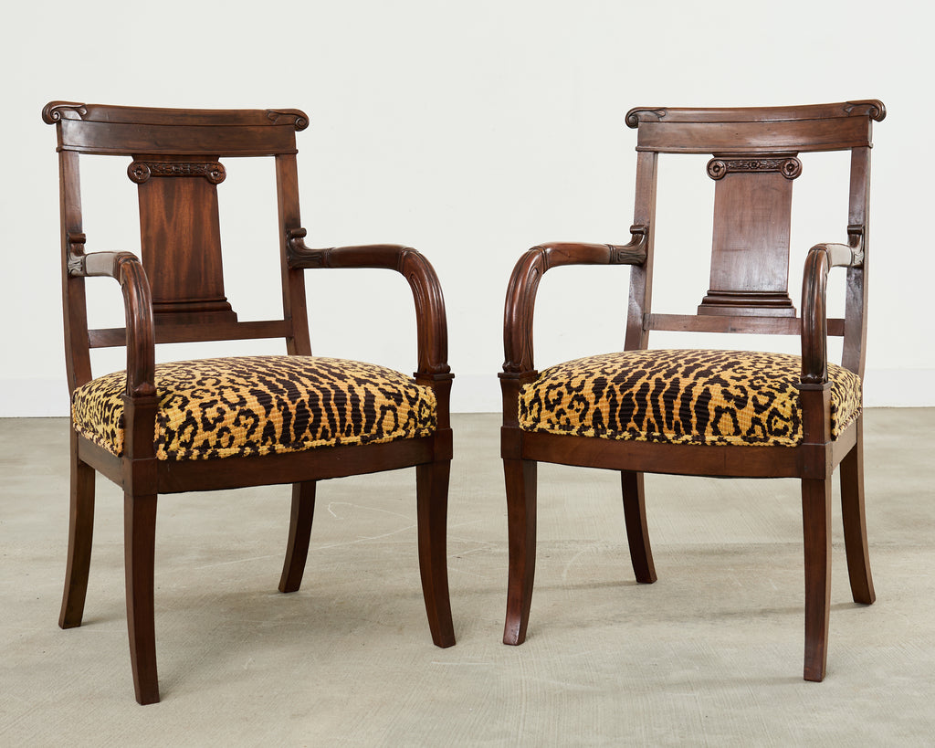 Set of Six English Regency Style Anglo-Indian Dining Chairs