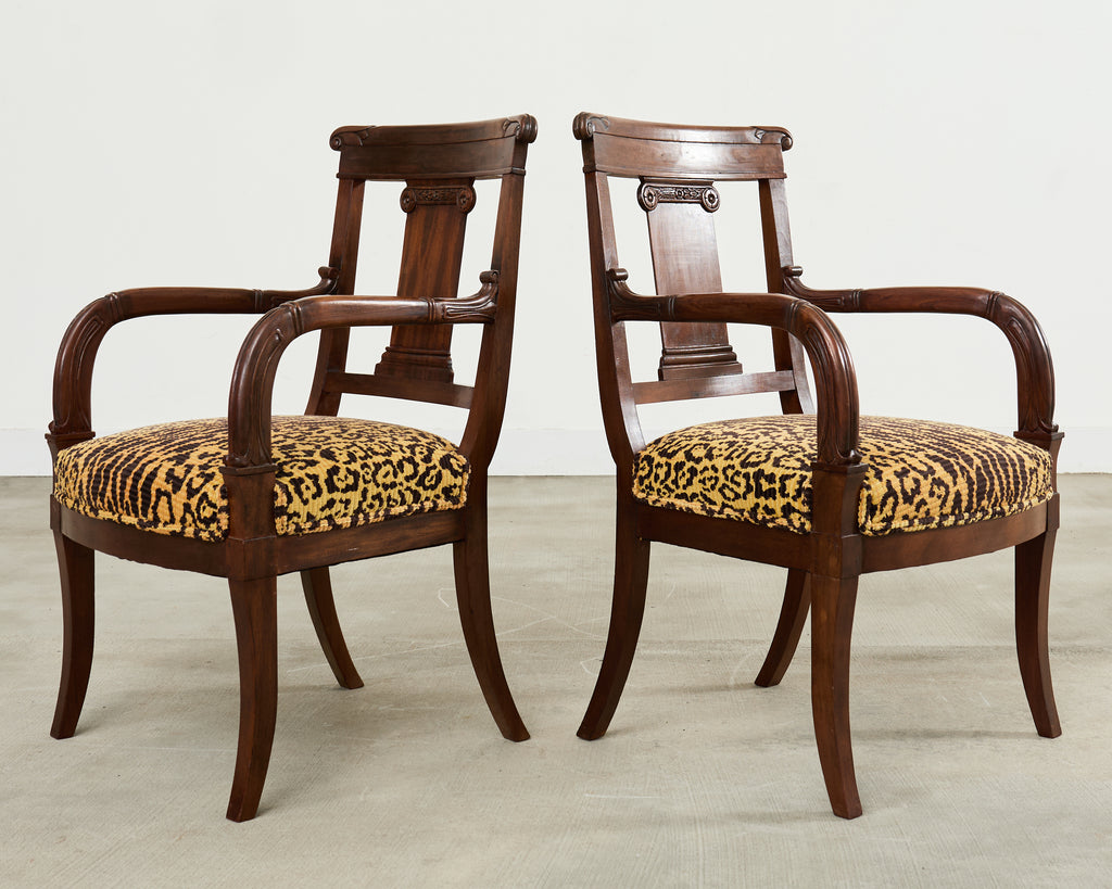 Set of Six English Regency Style Anglo-Indian Dining Chairs