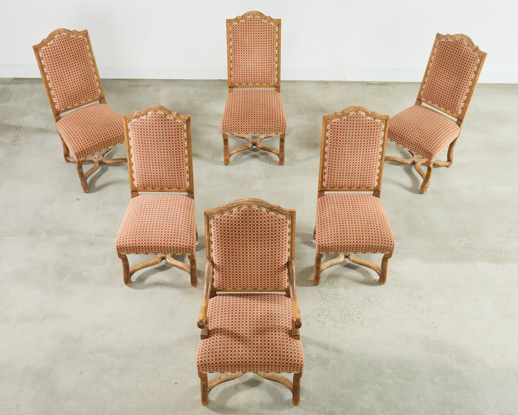Set of Six Minton-Spidell Louis XIII Os de Mouton Dining Chairs